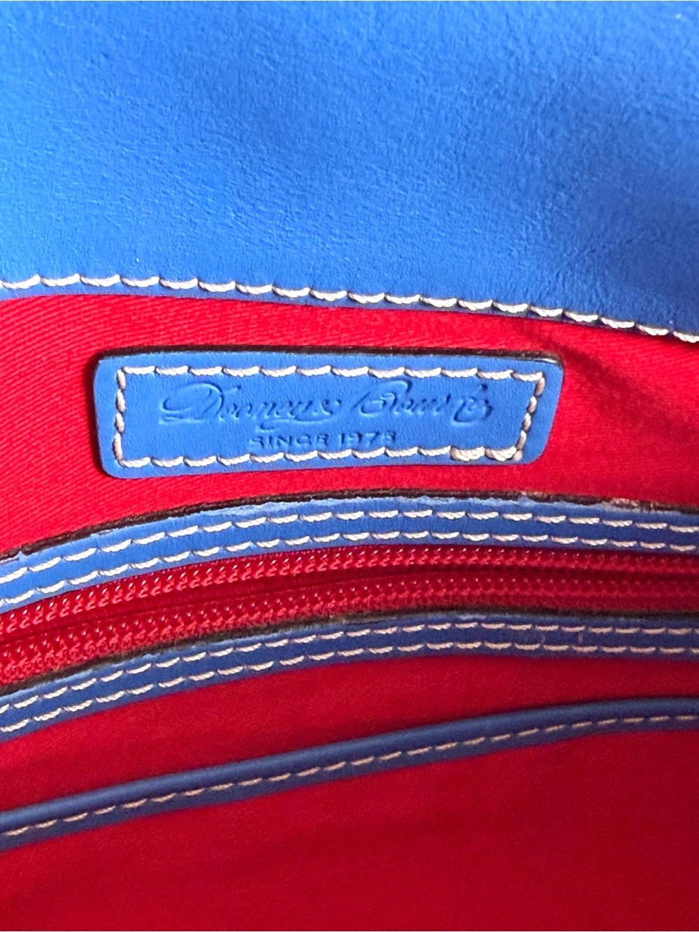 Dooney & Bourke Marine Blue Penrose Satchel 30 With Pocket Italian Leather Bag - Picture 6 of 11